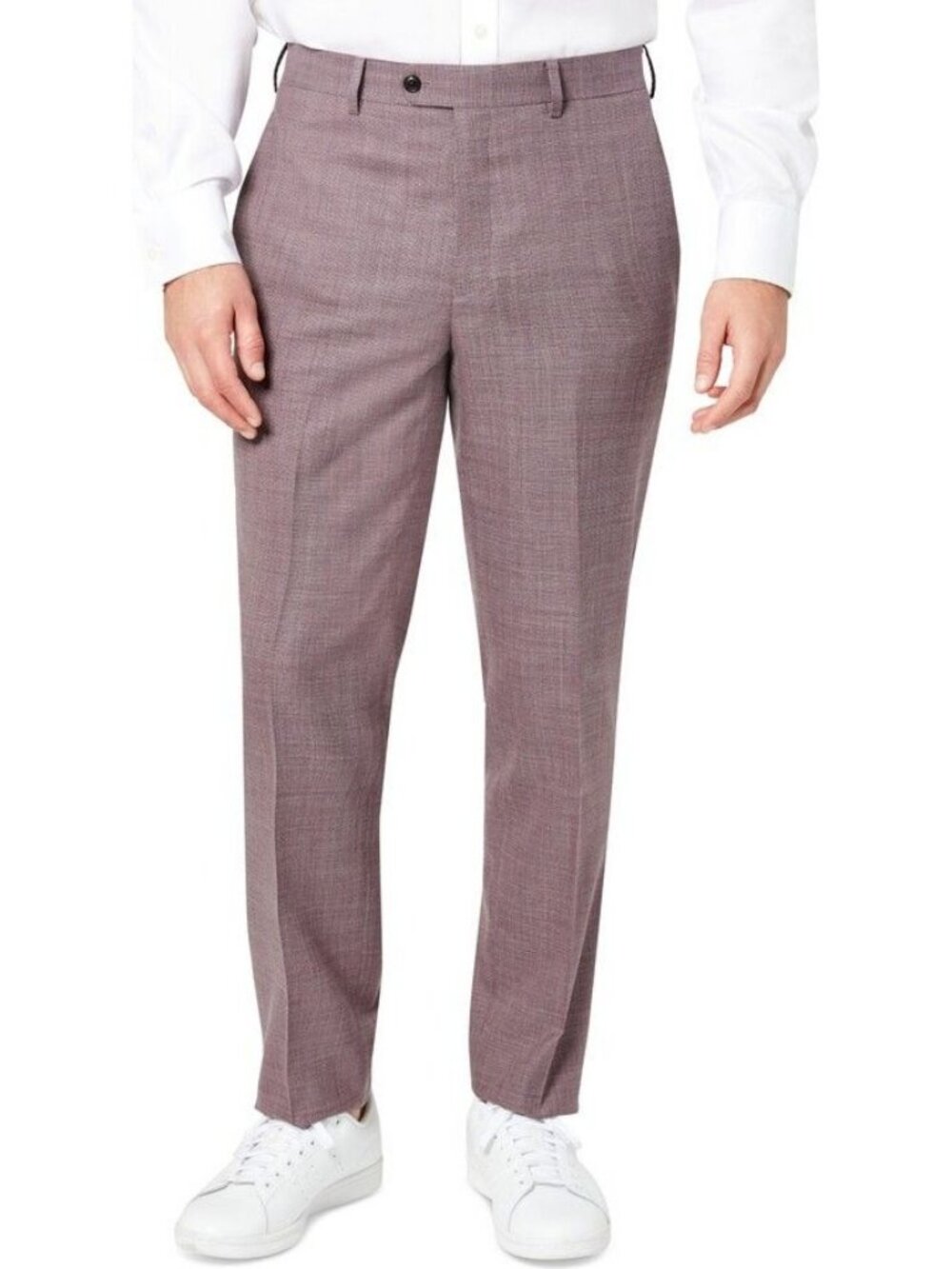 Tallia Mens Slim Fit Stripe Wool Comfort Suit Pants Berry Size 36W X 32L NWT